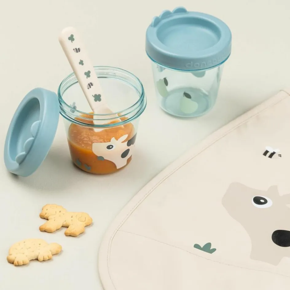 Lot de 2 pots de conservation Tiny farm Bleu|Done by Deer Best