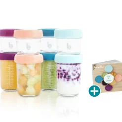 Lot de 8 pots de conservation en verre Babybols + livret de recettes|Babymoov