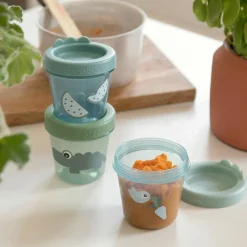 Lot de 3 pots de conservation Croco vert (150 ml)|Done by Deer Outlet