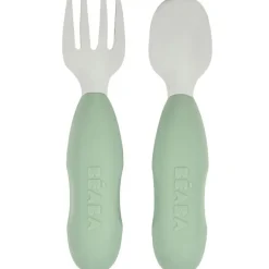 Clearance Béaba Lot de 2 pré-couverts en inox vert sauge
