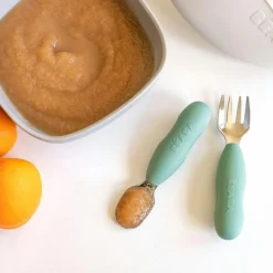 Clearance Béaba Lot de 2 pré-couverts en inox vert sauge