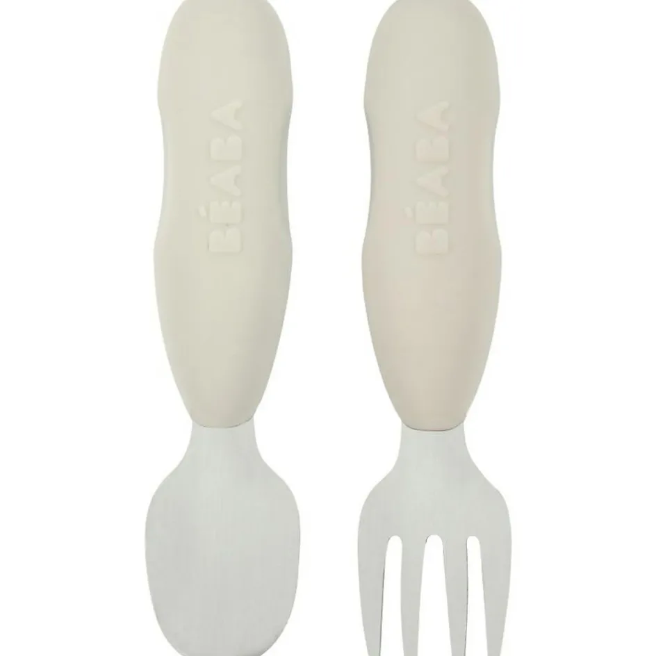 Sale Béaba Lot de 2 pré-couverts inox gris velours