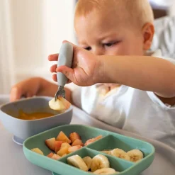 Sale Béaba Lot de 2 pré-couverts inox gris velours