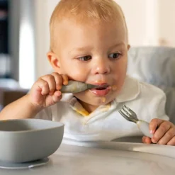 Sale Béaba Lot de 2 pré-couverts inox gris velours
