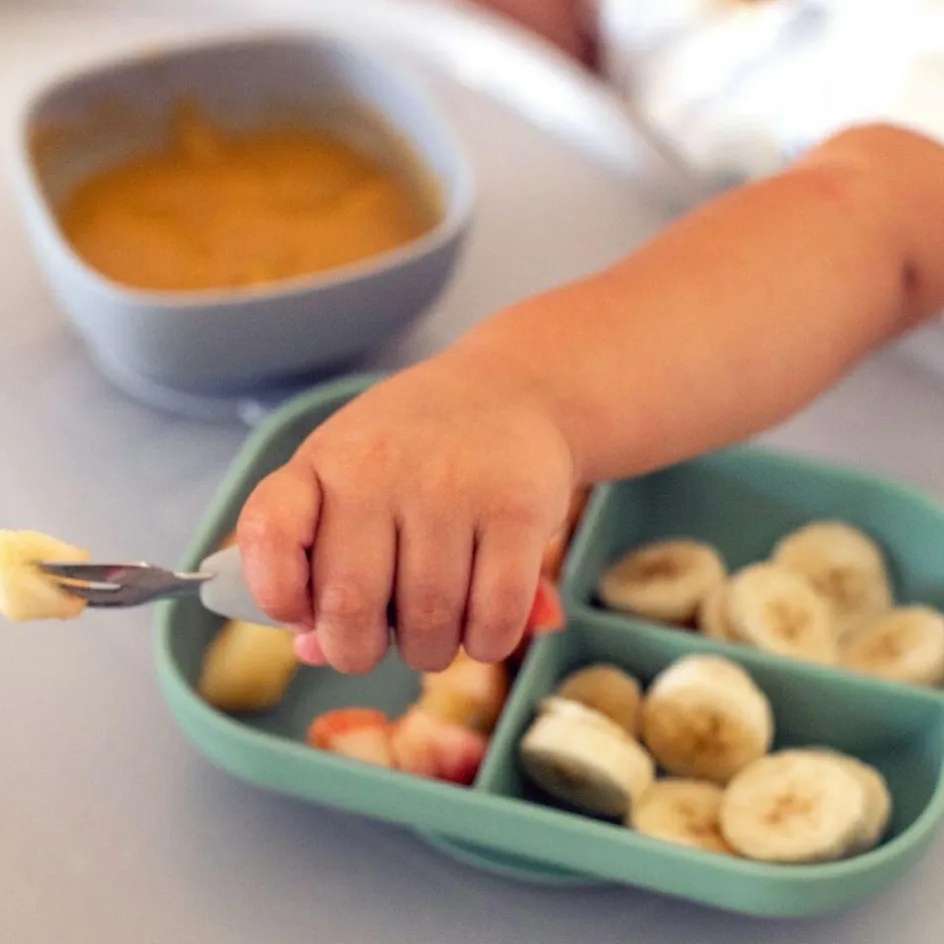 Sale Béaba Lot de 2 pré-couverts inox gris velours