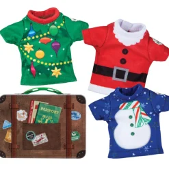 Lot de 3 pullovers Noël avec valise pour lutin farceur|The Elf on the Shelf Clearance