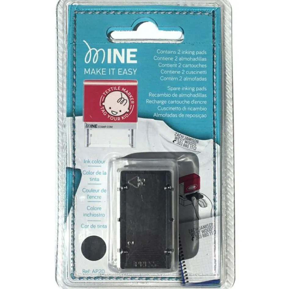 Sale MINE Lot de 2 recharges d'encre pour tampon textile et papier