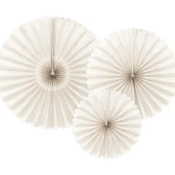 Lot de 3 rosettes décoratives beige|Party Deco Hot