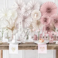 Lot de 3 rosettes décoratives beige|Party Deco Hot