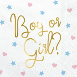 New Party Deco Lot de 20 serviettes Boy or Girl? (33 x 33 cm)