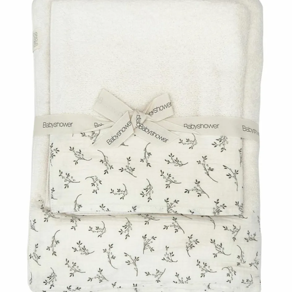 Lot de 2 serviettes de toilette Mini&Max Olive Bloom|Babyshower Online