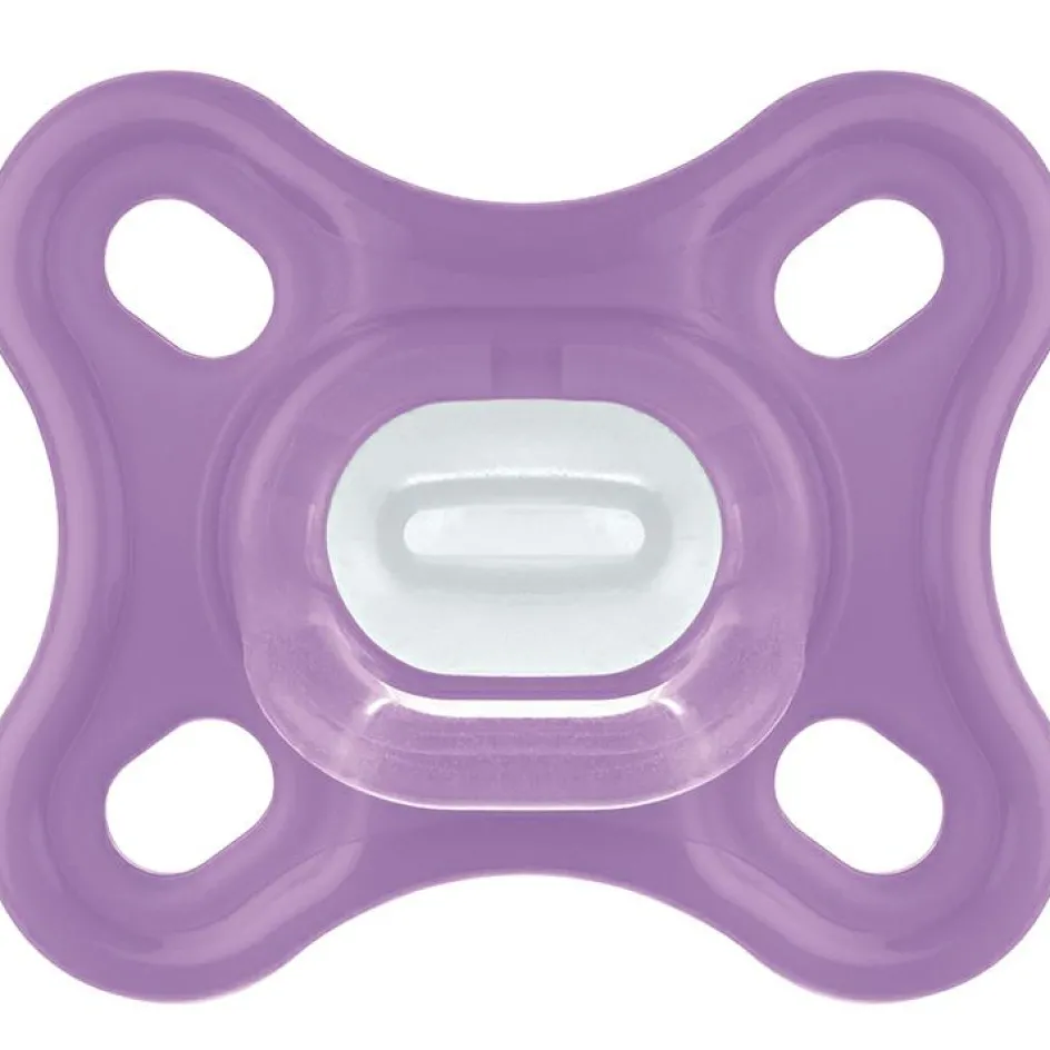 Lot de 2 sucettes en silicone Comfort rose et parme (0-2 mois)|MAM Clearance