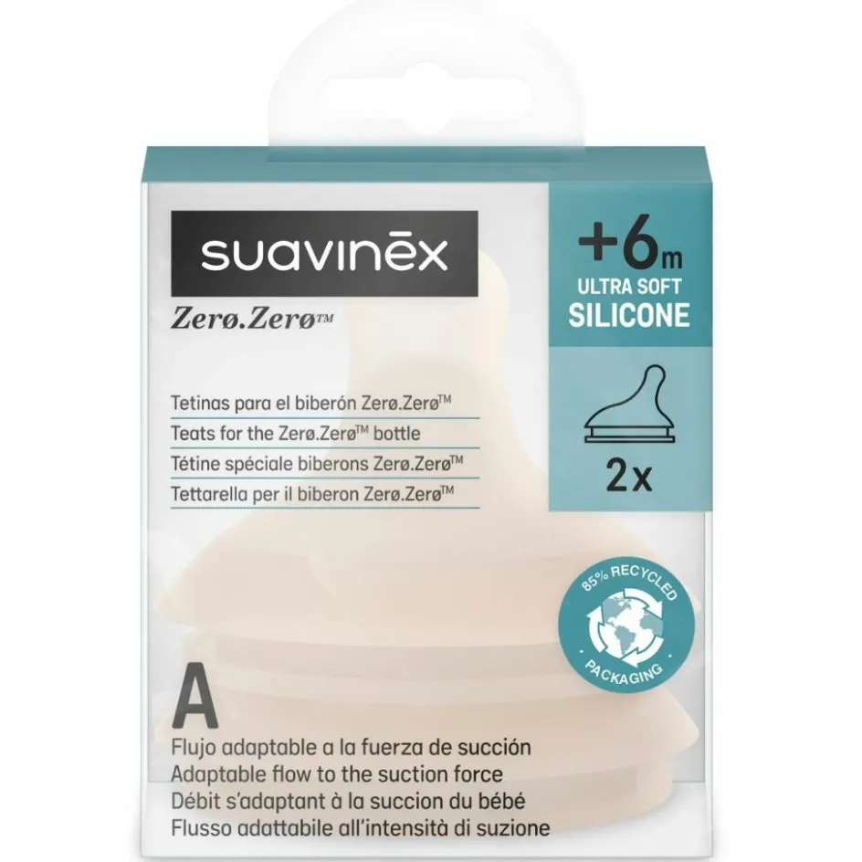 Online Suavinex Lot de 2 tétines anti-colique pour biberon Zerø.Zerø - Allaitement - A Light
