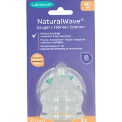 Lot de 2 tétines Natural Wave® spécial allaitement débit moyen|Lansinoh Online