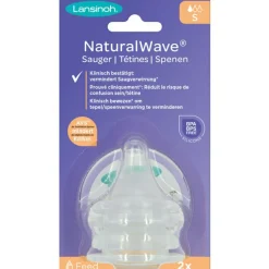 Lot de 2 tétines Natural Wave® spécial allaitement débit lent|Lansinoh Discount