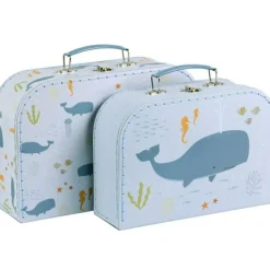 Hot A Little Lovely Company Lot de 2 valisettes de rangement Océan