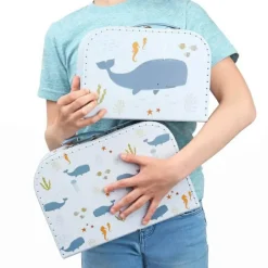 Hot A Little Lovely Company Lot de 2 valisettes de rangement Océan