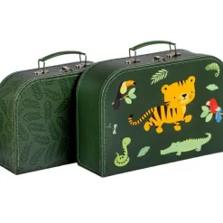 A Little Lovely Company Lot de 2 valisettes de rangement Tigre