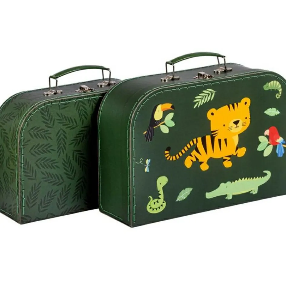 A Little Lovely Company Lot de 2 valisettes de rangement Tigre