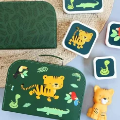 A Little Lovely Company Lot de 2 valisettes de rangement Tigre