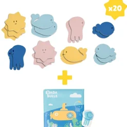 Lot de jouets de bain : livre de bain + stickers (20 pièces)|Badabulle Hot