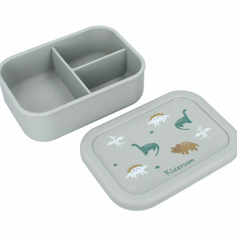 Lunch box 3 compartiments en silicone Dino vert|Kidzroom