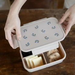 Lunch box en plastique recyclé Taupe-Myrtille|3 sprouts Best