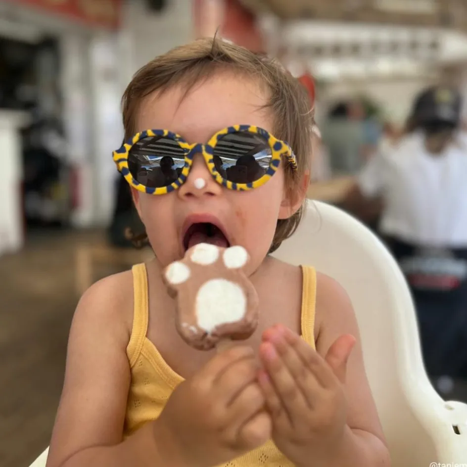 Outlet Komono Lunettes de soleil Kiddos Lou Pattern yellow blue (3-5 ans)