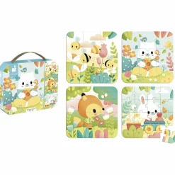 Best Janod Malette de 4 petits puzzles (6 à 16 pièces)