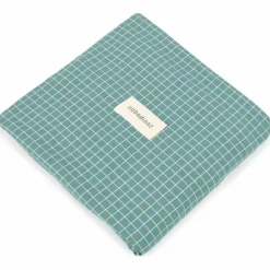 Matelas à langer Stories Édition limitée Teal cream grid|Nobodinoz Sale