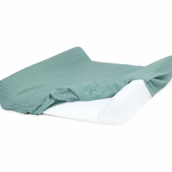 Matelas à langer Stories Édition limitée Teal cream grid|Nobodinoz Sale