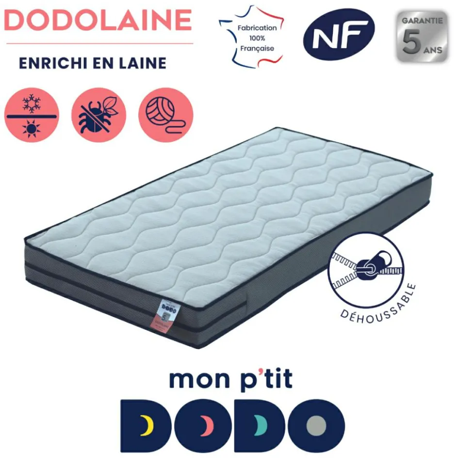 Outlet Mon P'tit Dodo Matelas Dodolaine déhoussable (70 x 140 cm)