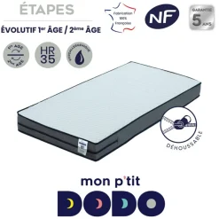 Outlet Mon P'tit Dodo Matelas Etapes déhoussable (70 x 140 cm)