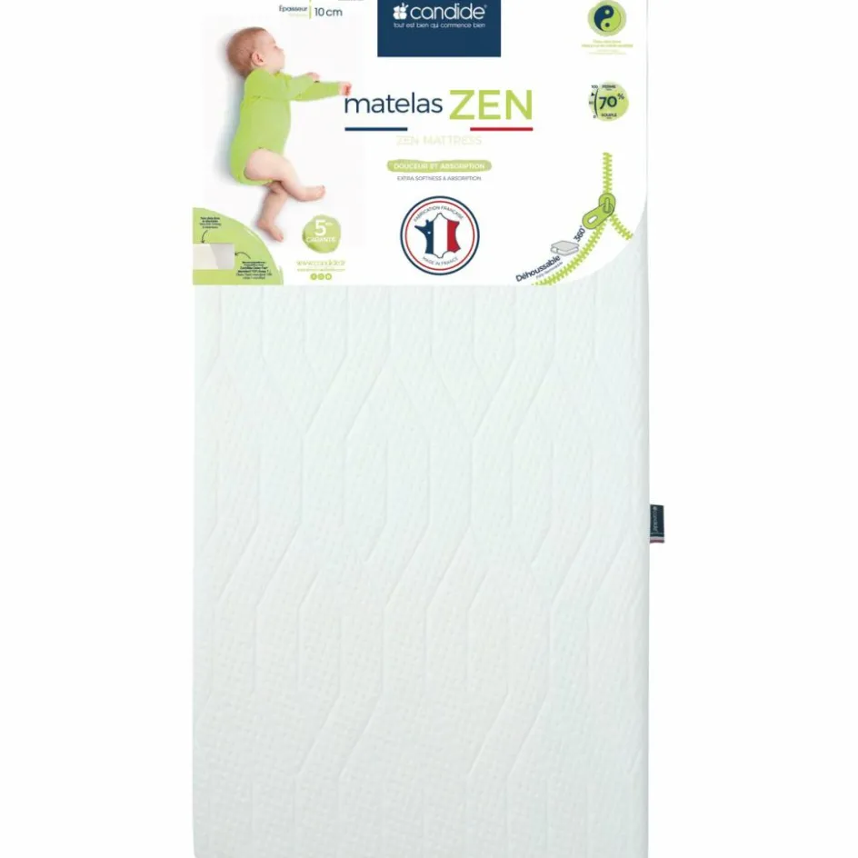 Clearance Candide Matelas Zen déhoussable 360° (70x140 cm)