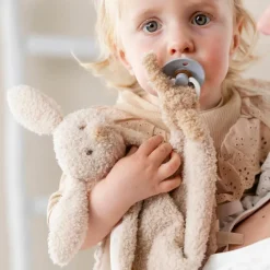 Maxi doudou attache sucette Teddy Lapin Beige|Nattou Online