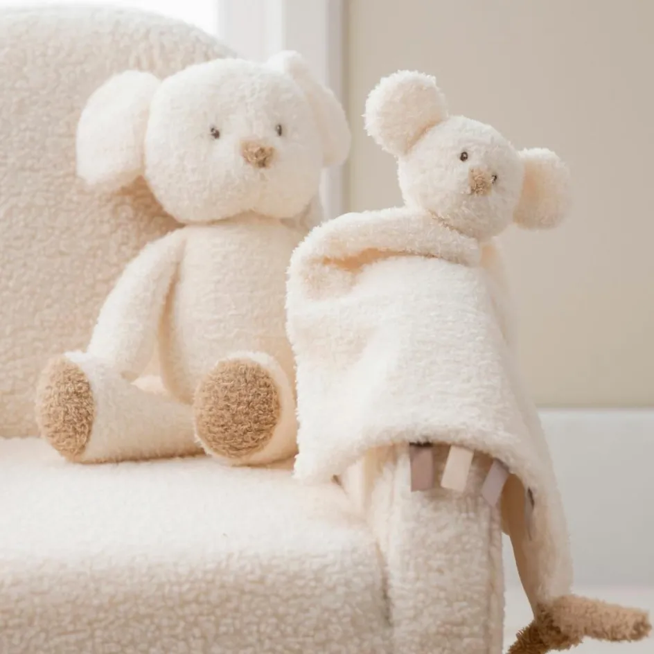 Nattou Maxi doudou attache sucette Teddy Souris Ecru