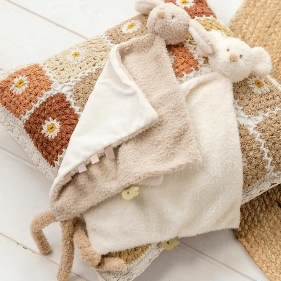 Nattou Maxi doudou attache sucette Teddy Souris Ecru