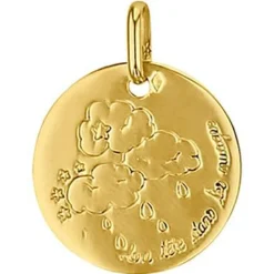 Médaille ronde La tête dans les nuages 16 mm (or jaune 750°)|Premiers Bijoux Sale