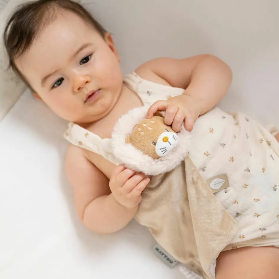 Mini doudou attache sucette Ernest le Lion (19 cm)|Nattou Online
