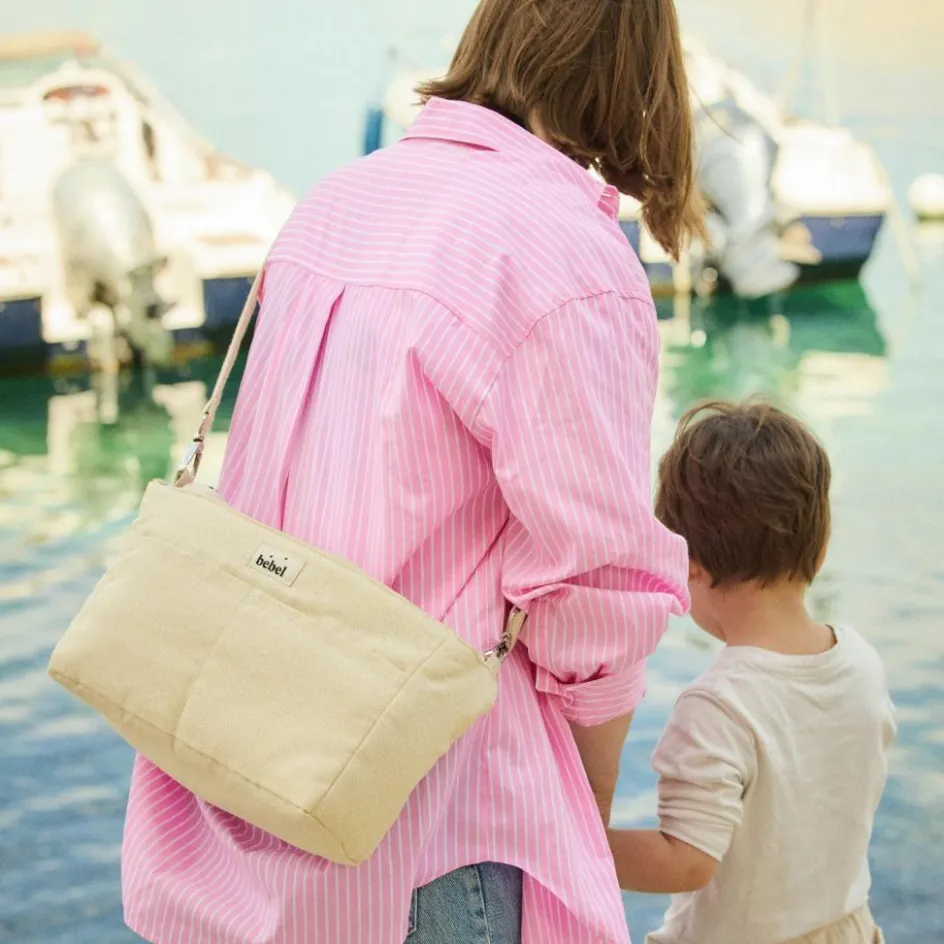 Mini organisateur de poussette Sorbet citron en coton irisé|BEBEL