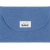 Outlet BEBEL Mini tapis à langer effet lin bleu capri