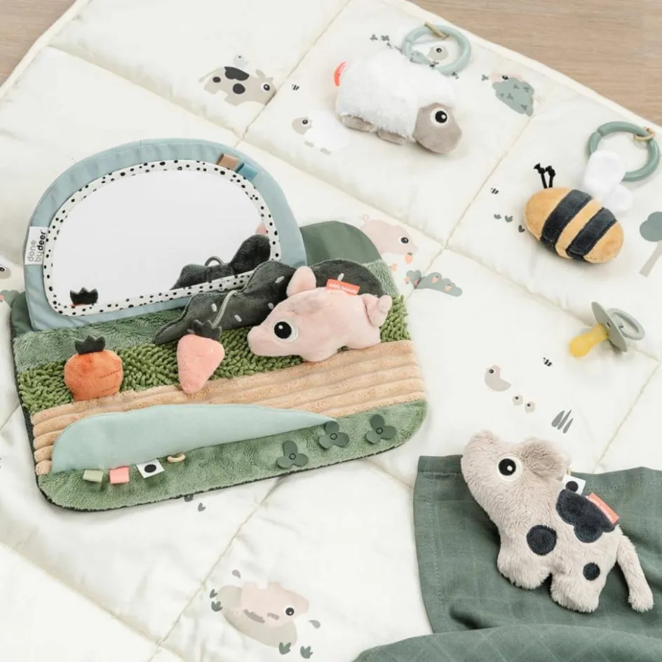 Outlet Done by Deer Miroir d'éveil Tummy time Tiny farm Multicolore
