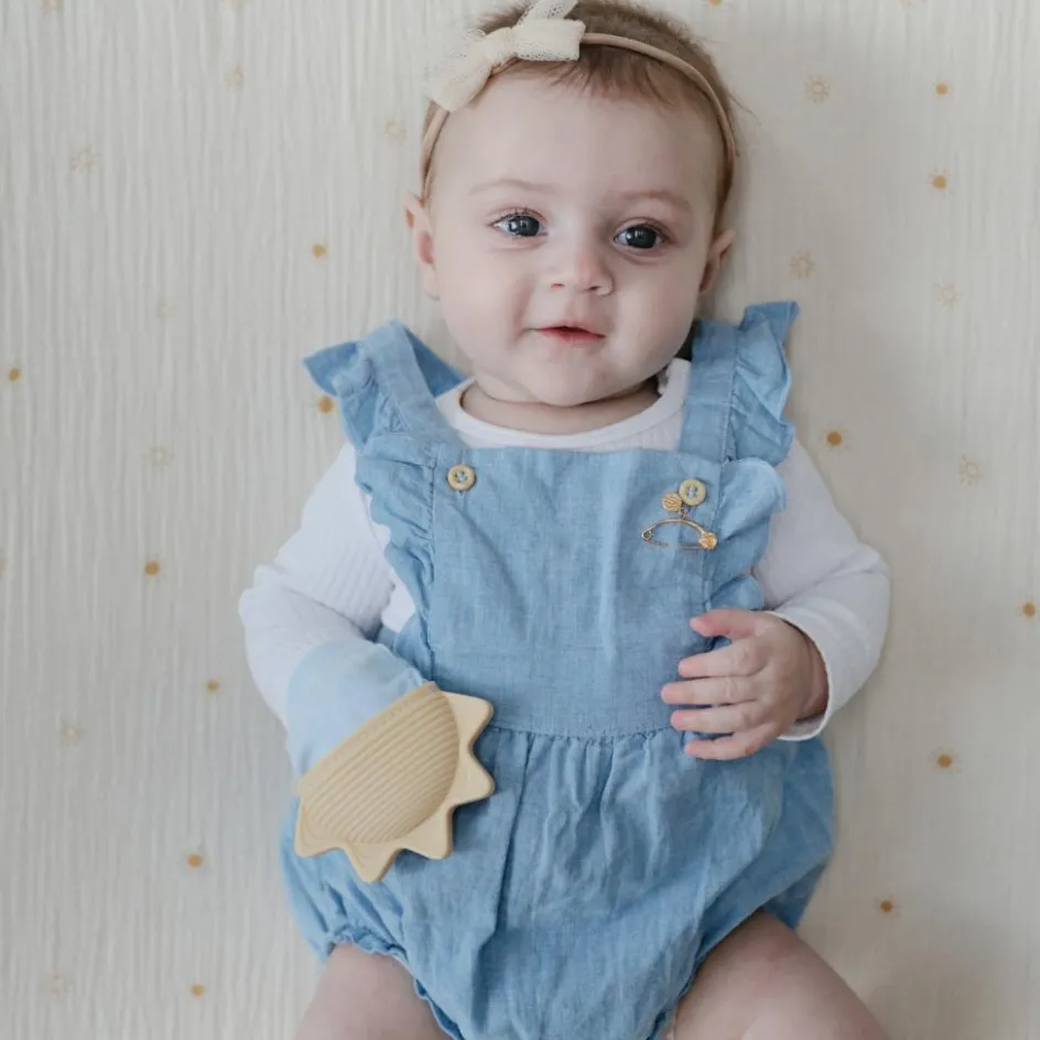 Mitaine de dentition Sunshine-Baby Blue|Mushie Best