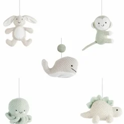 Mobile musical Animals Laurel Green-Warm Linen|Baby's Only Clearance