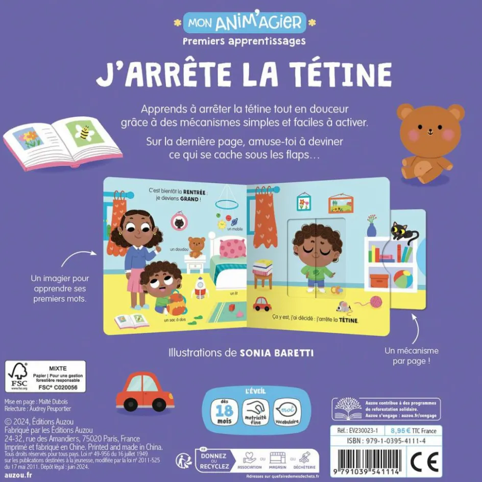 Mon anim'agier Premiers apprentissages - J'arrête la tétine|Auzou Editions Discount
