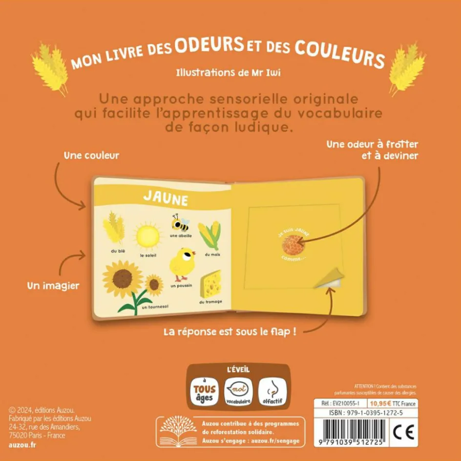Mon livre des odeurs et des couleurs - La ferme|Auzou Editions