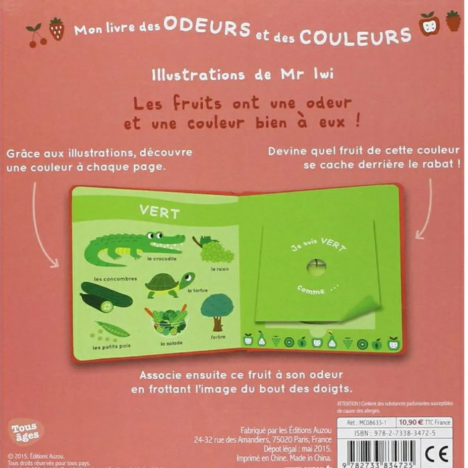 Outlet Auzou Editions Mon livre des odeurs et des couleurs - les fruits