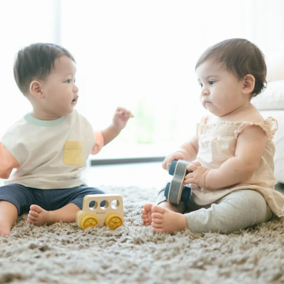 Mon petit bus en bois d'hévéa jaune|Plan Toys Sale