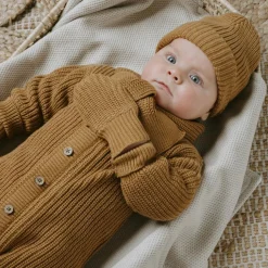 Moufles bébé en teddy coton bio Soul caramel (0-6 mois)|Baby's Only Best