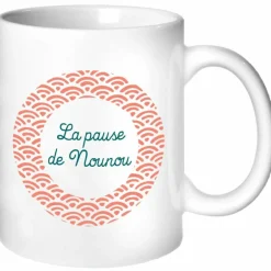 New Les Griottes Mug Nounou Eventail corail (personnalisable)